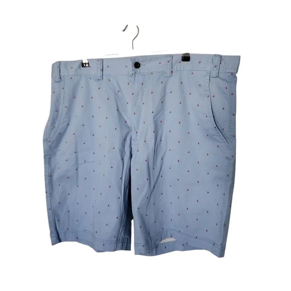 St. John's Bay Mens Flat Front Comfort Stretch Knee Length Shorts 46 Tall